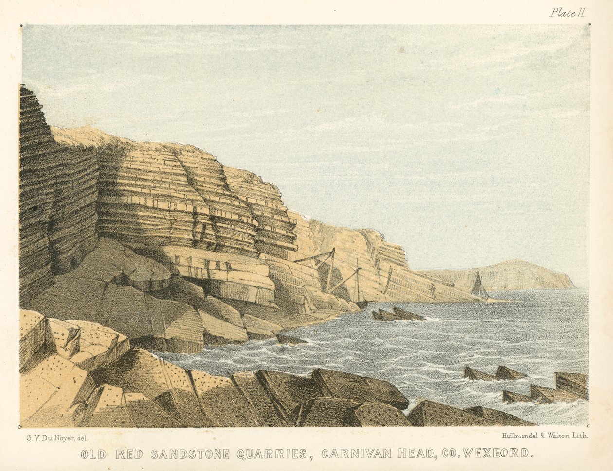 Old Red Sandstone Quarries, Carnivan Head, Co Wexford by George Victor Du Noyer