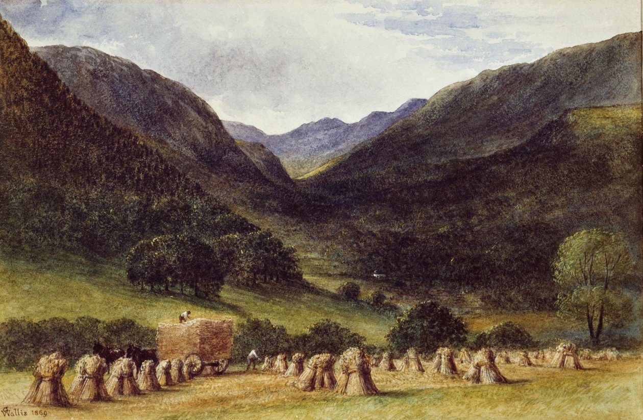 Harvest Time, Llyn Crafnant, North Wales by George Augustus Wallis