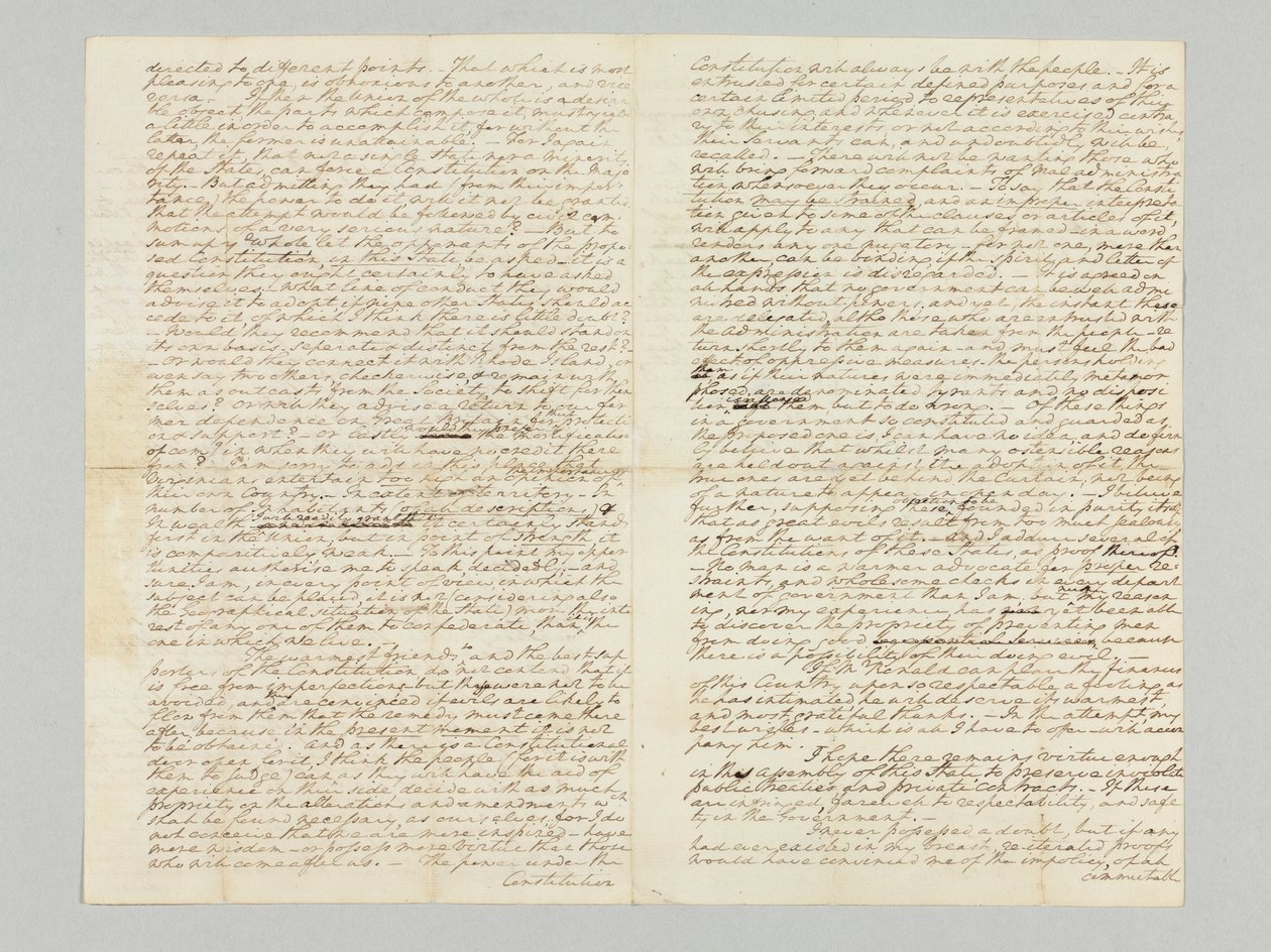 "The Power Under the Constitution Will Always Be with the People", Signed Autograph Letter to Bushrod Washington, 9th November 1787 by George Washington