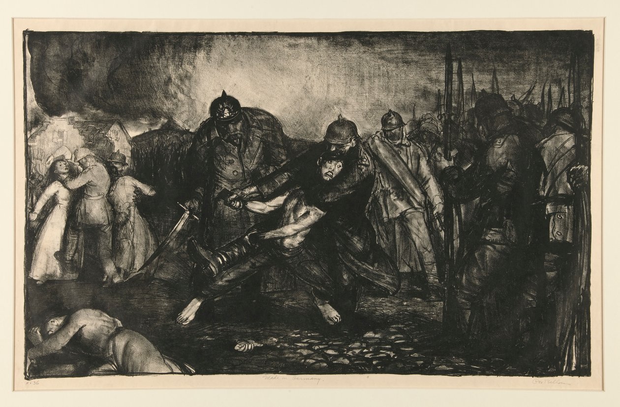 The Enemy Arrive, or The Germans Arrive, from the War Series by George Wesley Bellows