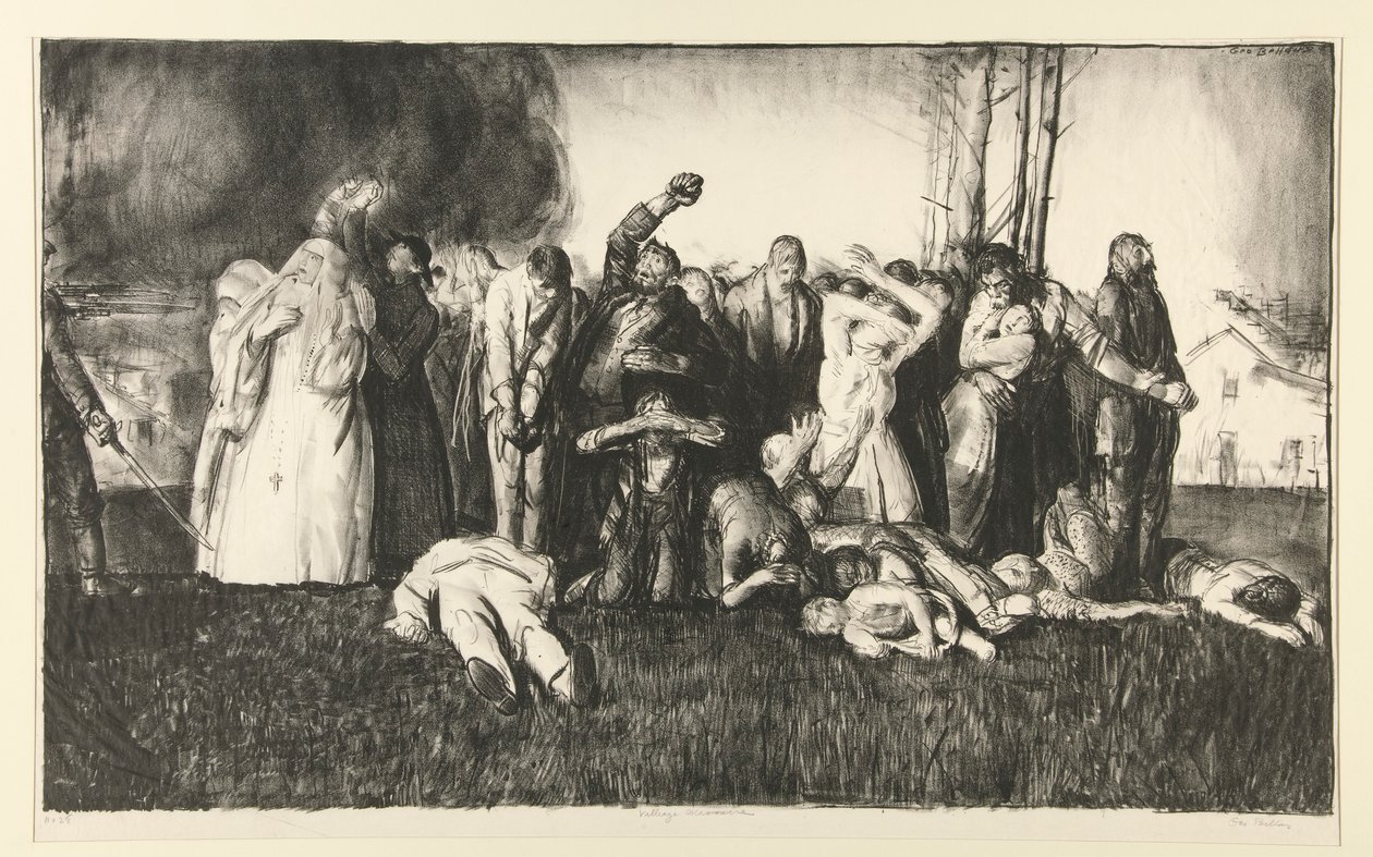 Village Massacre or Massacre at Dinant, from the WAR Series by George Wesley Bellows