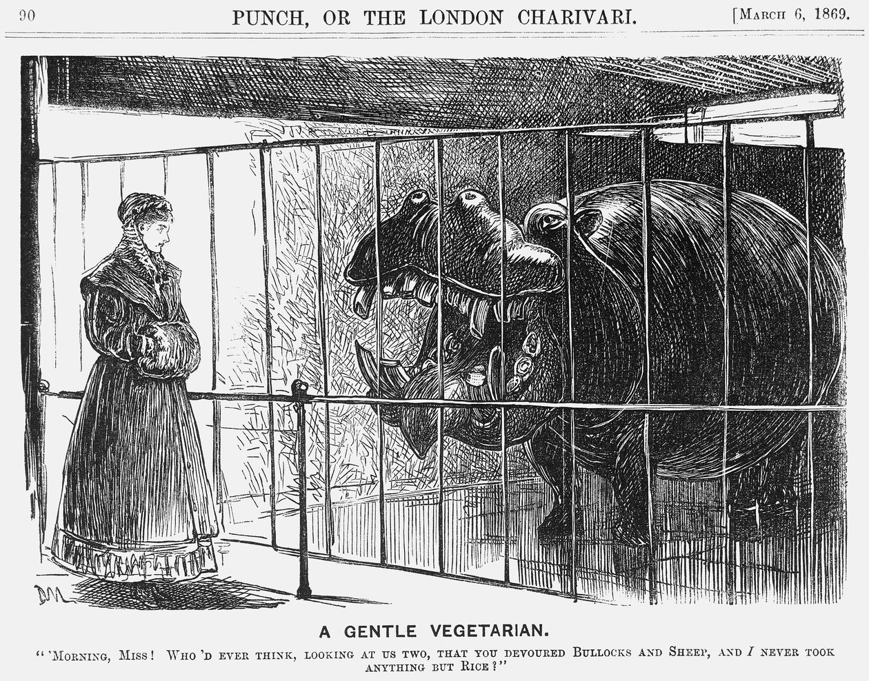 A Gentle Vegetarian, 1869 by George du Maurier