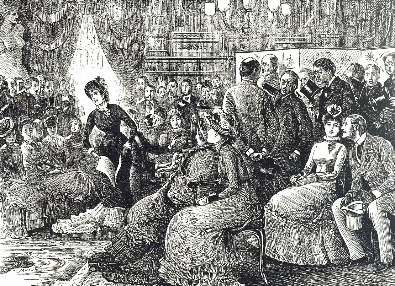Cartoon Depicting a Typical Drawing Room Concert by George du Maurier