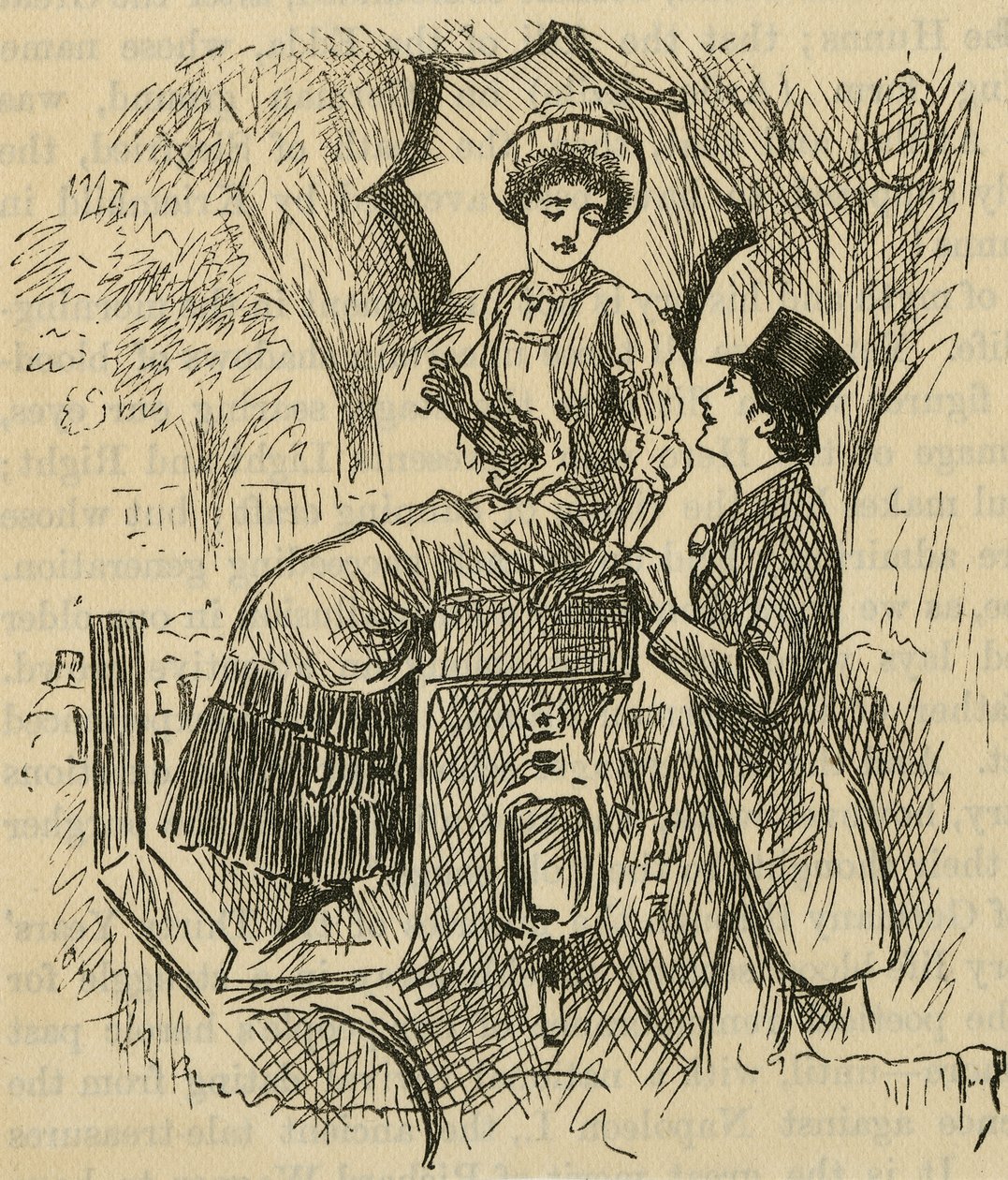 Flirting (Illustration by George du Maurier) by George du Maurier