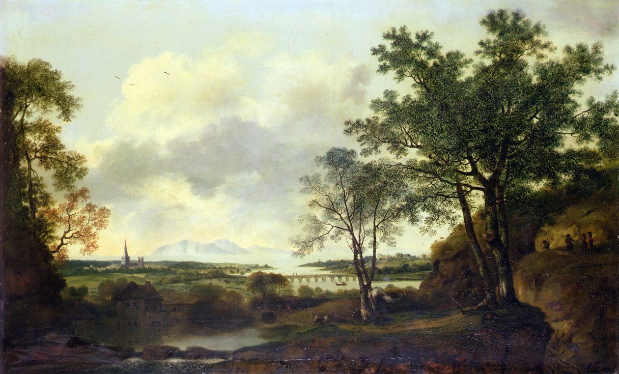 A Capriccio View of Chichester, with Figures and Cattle in the Foreground by George of Chichester Smith