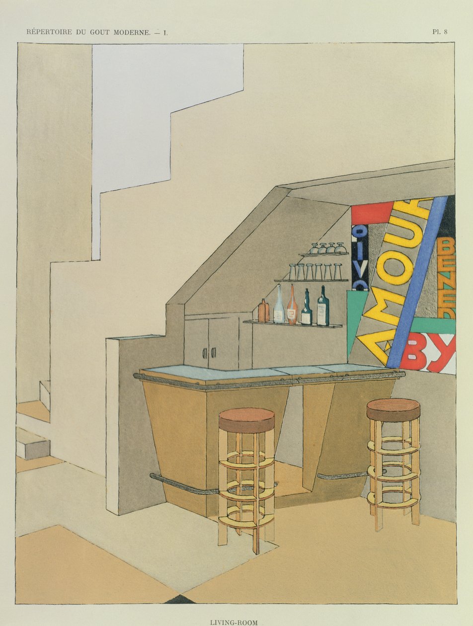 Design for a small bar, from a French interior design publication of 200 prints, c.1928-29 by Georges Djo Bourgeois
