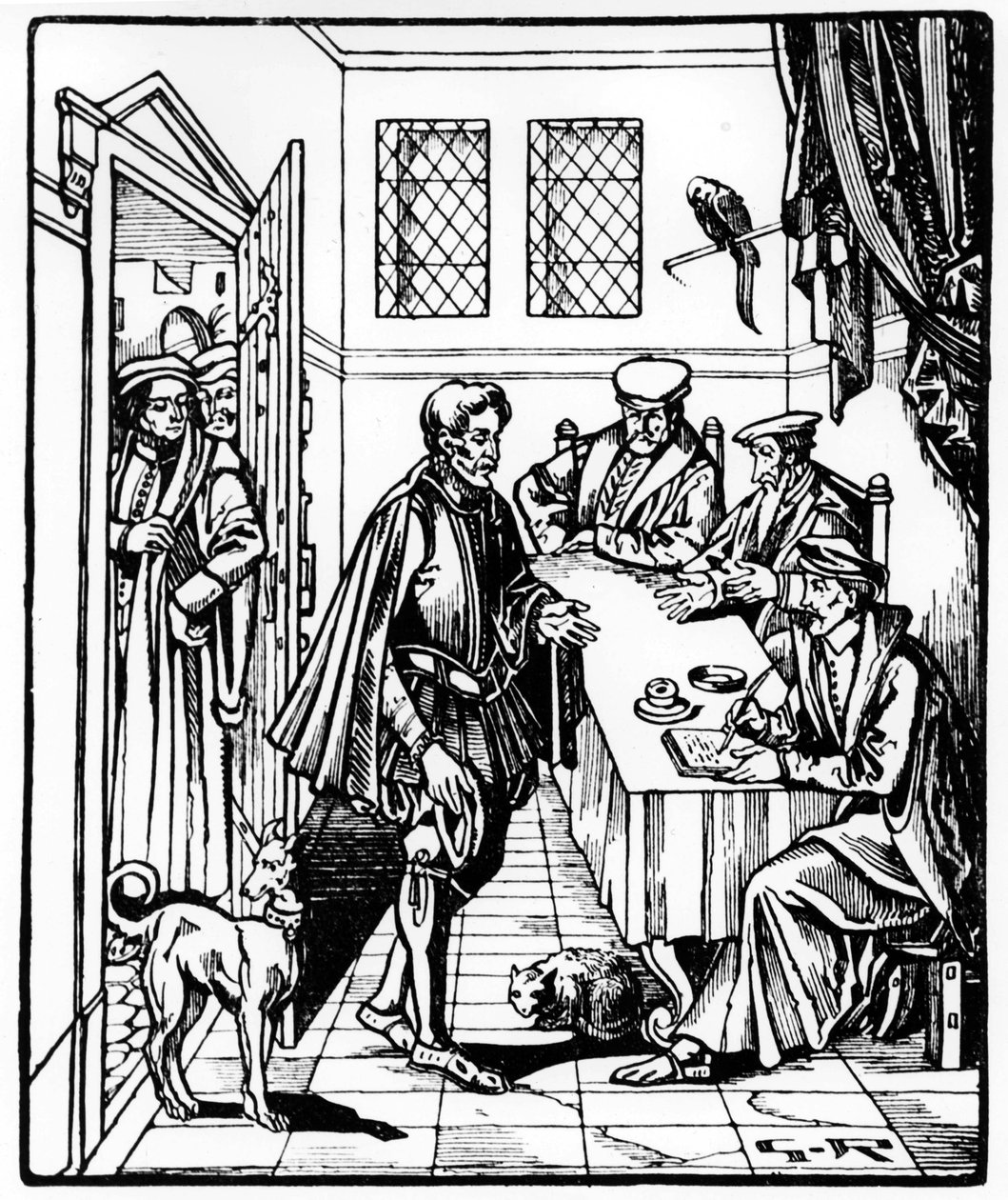 Bailiwick or the court of a bailiff of the king (after a 1550 engraving) by Georges Ripart