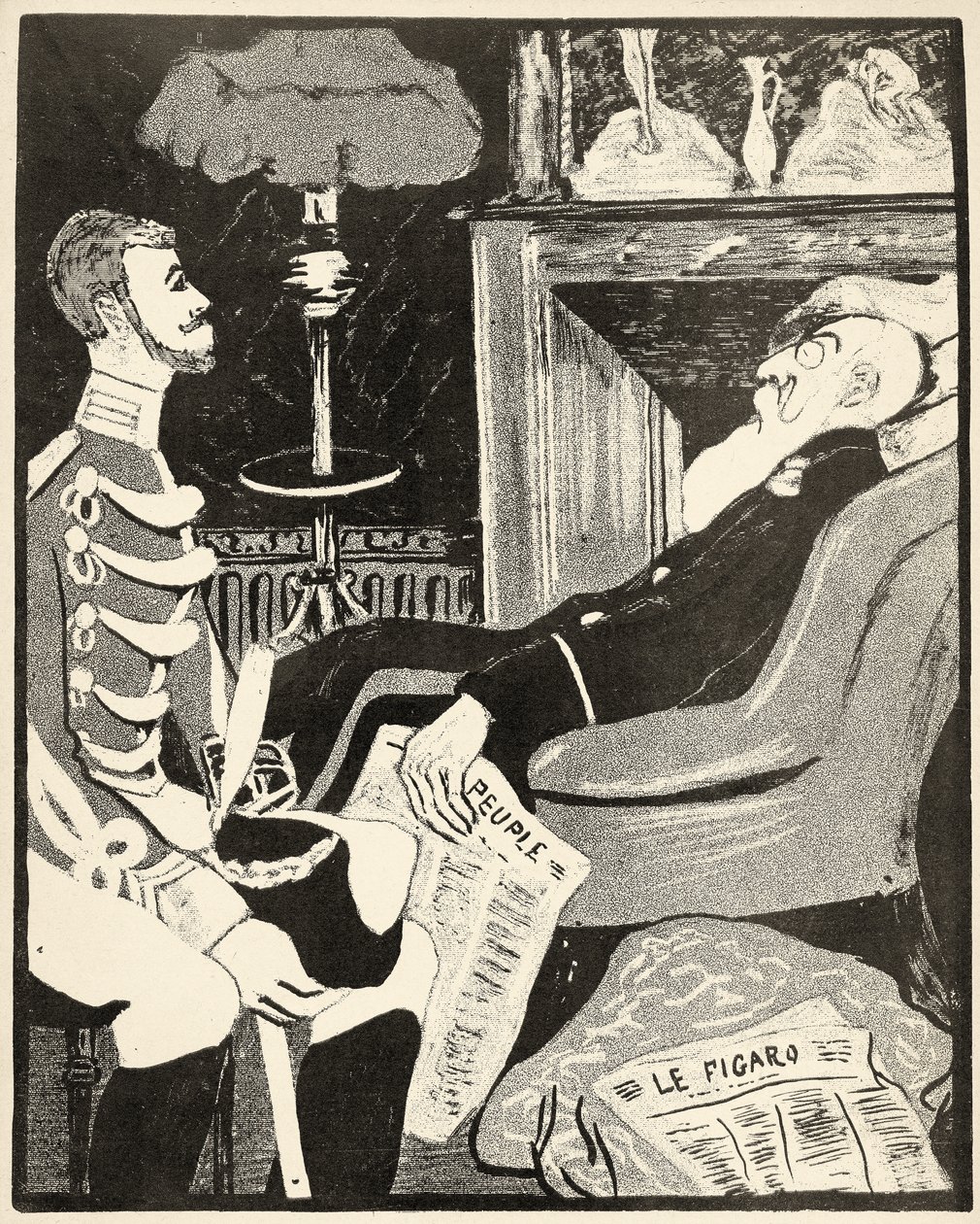 A Young Albert I in Conversation with His Uncle, Leopold II, 1904 by Georges d 1878 1937 Ostoya