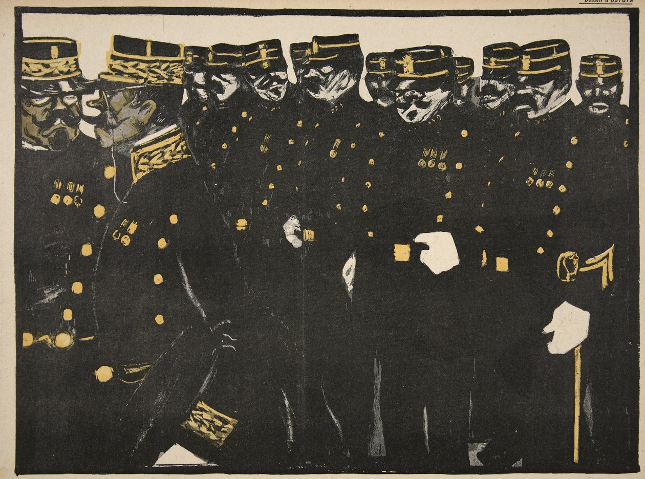 Inspection of a Line of Police Officers, illustration from 