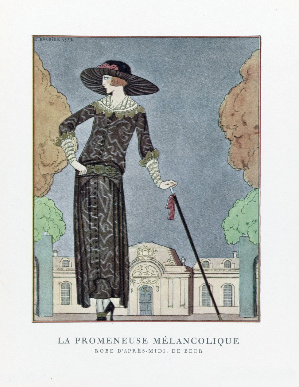 La Promeneuse Melancolique by Georges Barbier