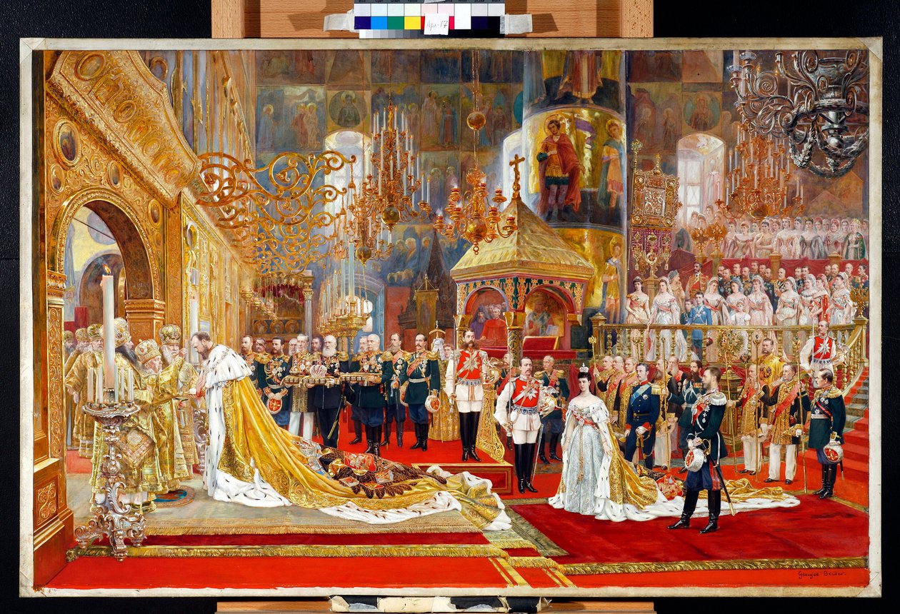 Coronation of Tsar Alexander III of Russia and Empress Maria Feodorovna by Georges Becker