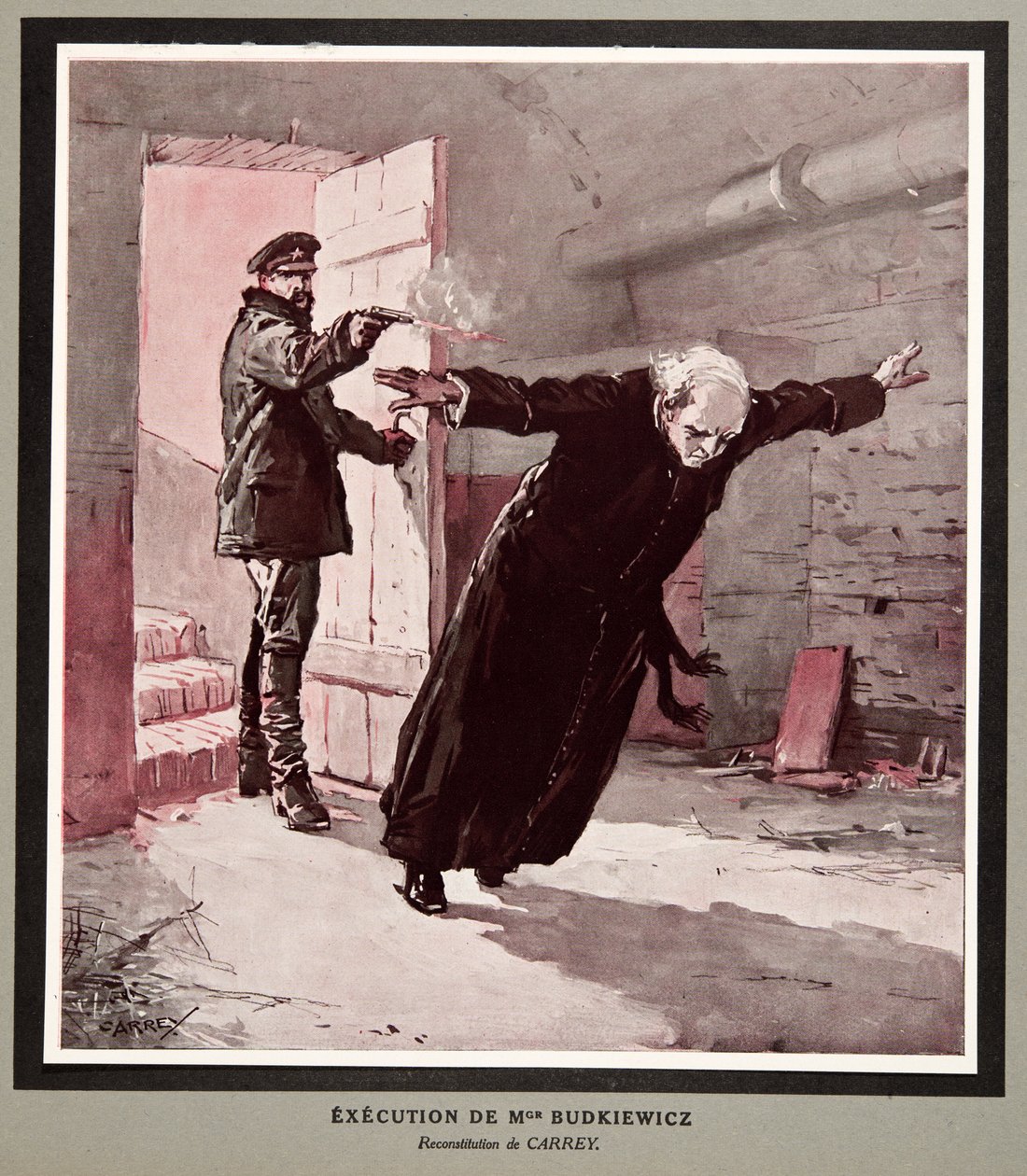 Execution of Monseignor Budkiewicz by the OGPU, from Histoire des Soviets, pub. 1922 by Georges Carrey