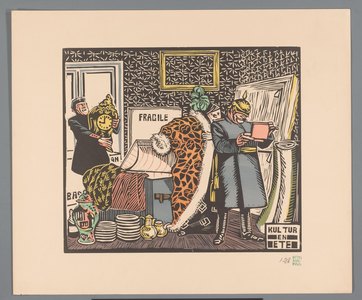 Soldiers Plundering a House by Georges Hermann Rene Paul