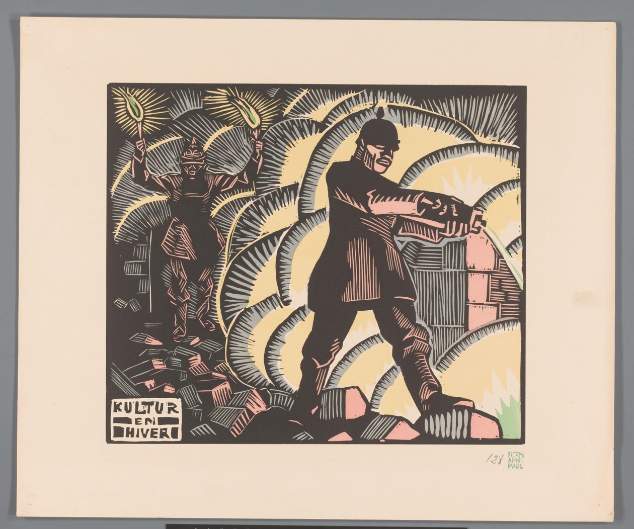 Soldiers Setting Buildings on Fire by Georges Hermann Rene Paul