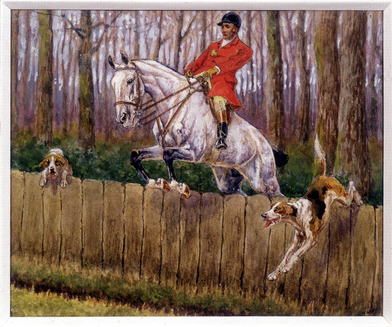Hunting (drawing by Georges La Roque, c. 1900) by Georges La Roque