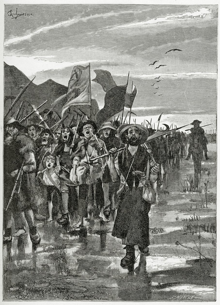The Torrent of the Rebels - illustration from Han d’Islande, 19th Century by Georges Marie Rochegrosse