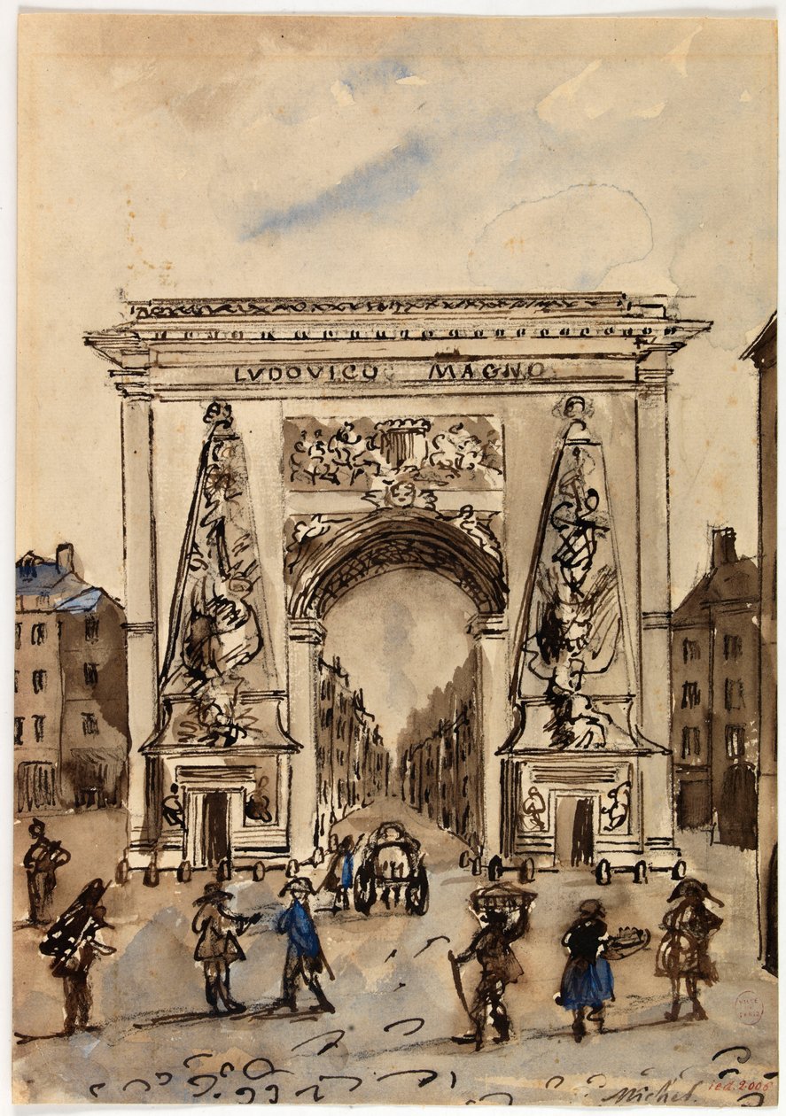 Entrance of the Faubourg Saint-Martin by Georges Michel