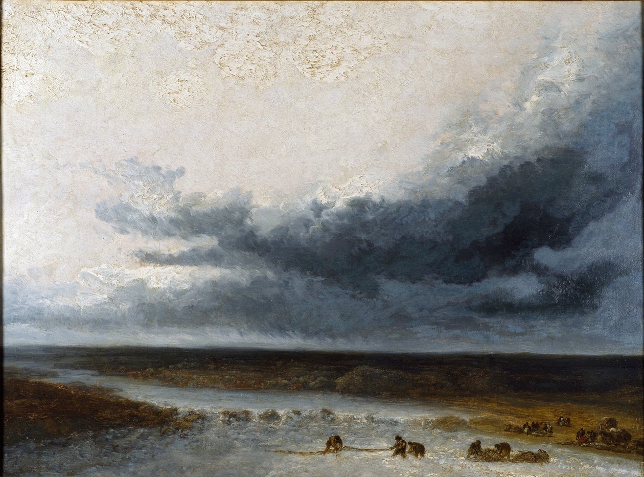 Landscape with Fishermen at the Mouth of a River by Georges Michel