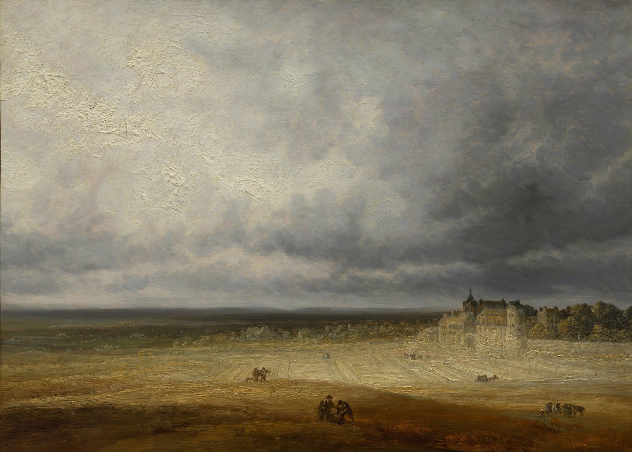 Landscape with a Plowed Field and a Village by Georges Michel