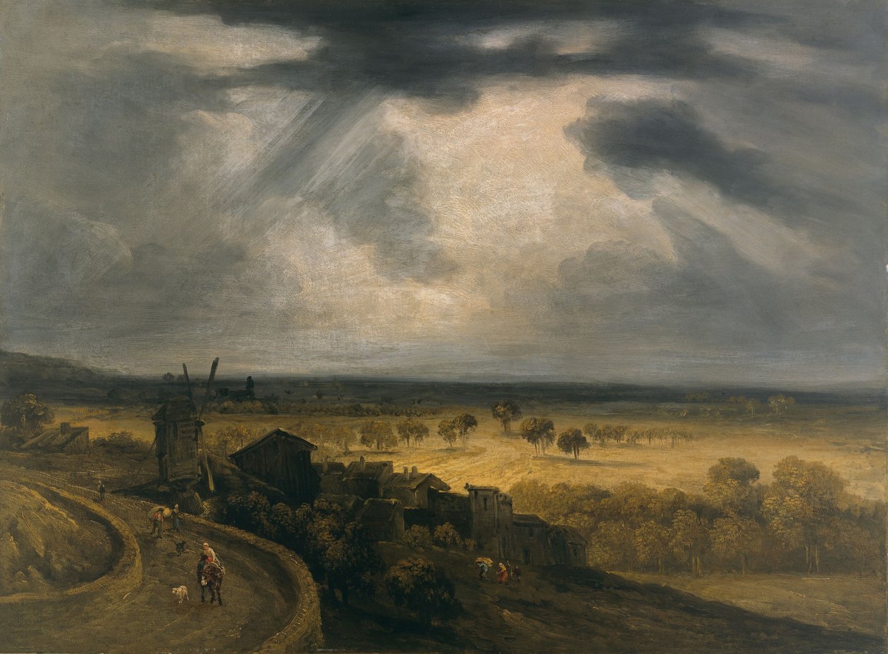 Montmartre Landscape with Windmill, c.1810-20 by Georges Michel