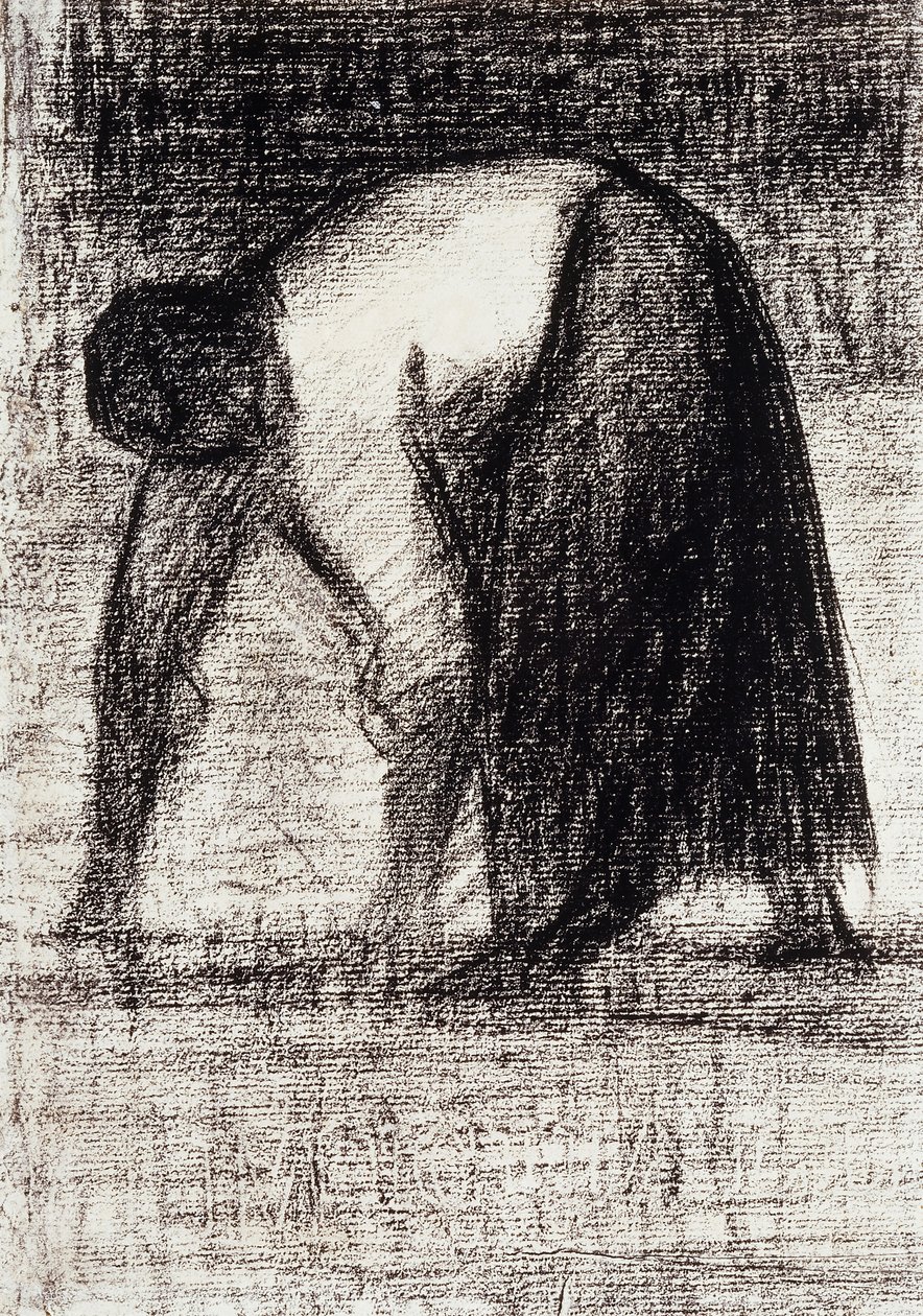 A Peasant Woman with Hands in the Ground by Georges Pierre Seurat