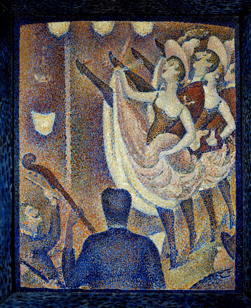 Study for the chahut Danceuses de chahut, dance a scandal, dance form that appeared at the same time as the French Cancan, around 1830 in Montparnasse. Painting by Georges Seurat (1859-1891) 1889 Buffalo. Albright Knox Art Gallery - Study for Le Chahut by Georges Pierre Seurat