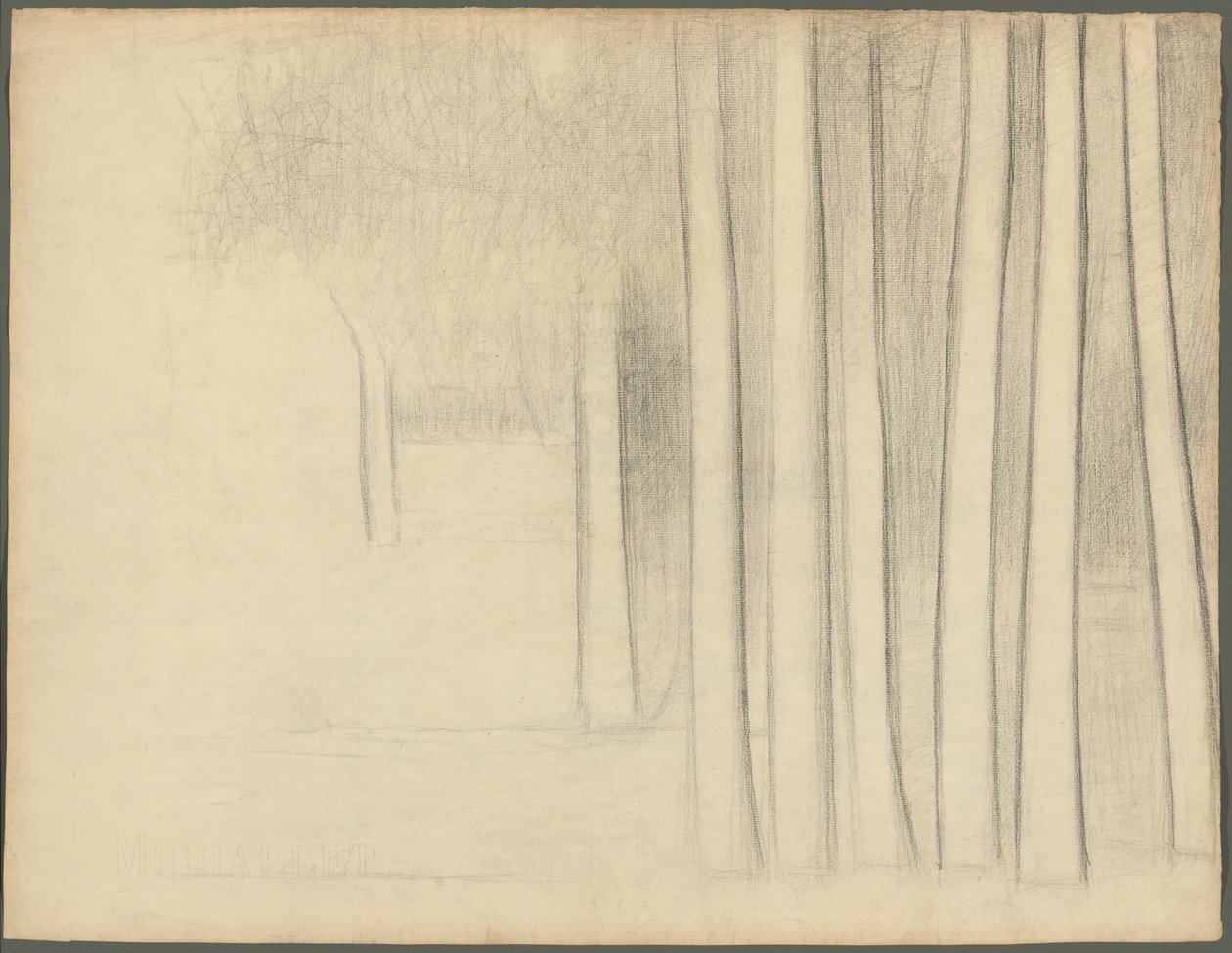 Tree Trunks (study for La Grande Jatte) by Georges Seurat