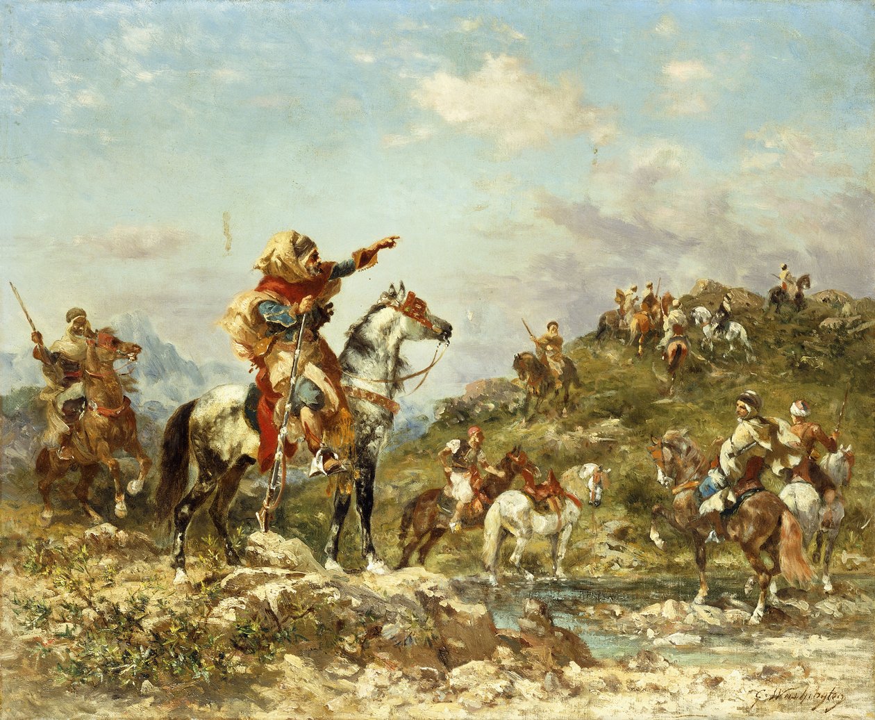 Arab Warriors on Horseback by Georges Washington