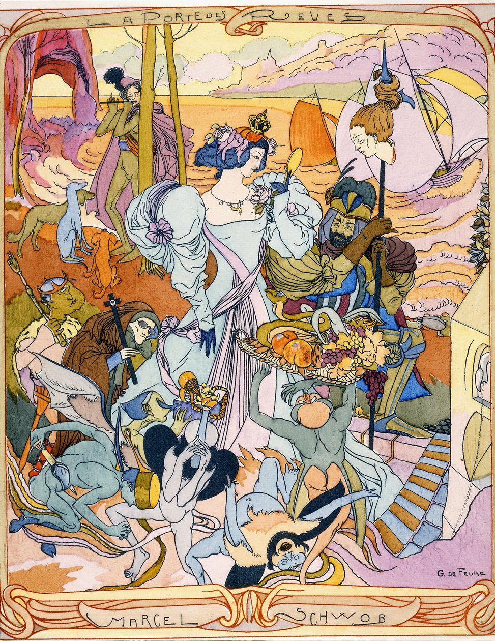 Central panel of a triptych illustration from the book 