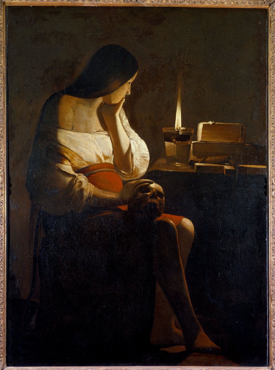 La Madeleine with the Night Light by Georges de La Tour