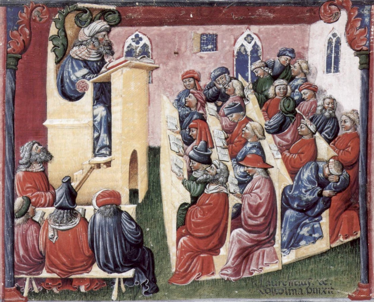 Henry of Germany delivering a lecture to university students in Bologna by Georgia Levan Ramishvili from Tbilisi