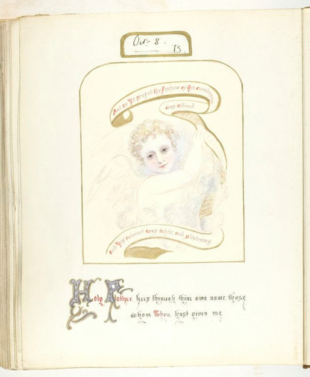 Untitled [cherub and religious text] by Georgina Cowper