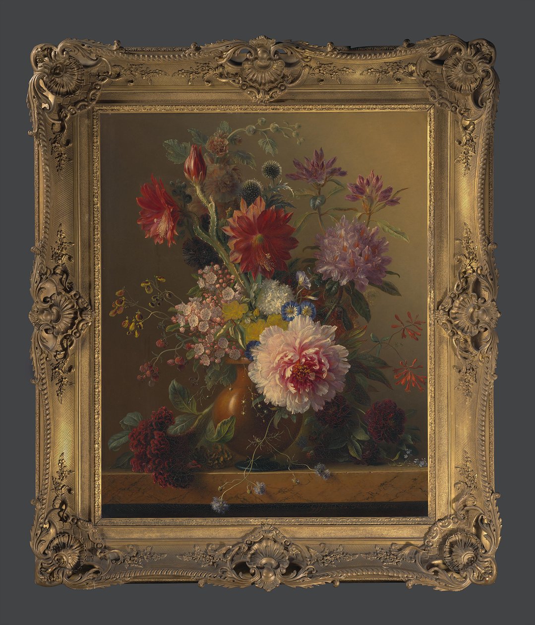 Flower Piece with Peony by Georgius Jacobus Johannes van Os