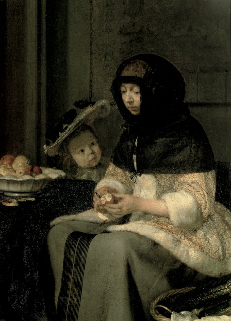 The Apple Peeler (detail) by Gerard ter Borch