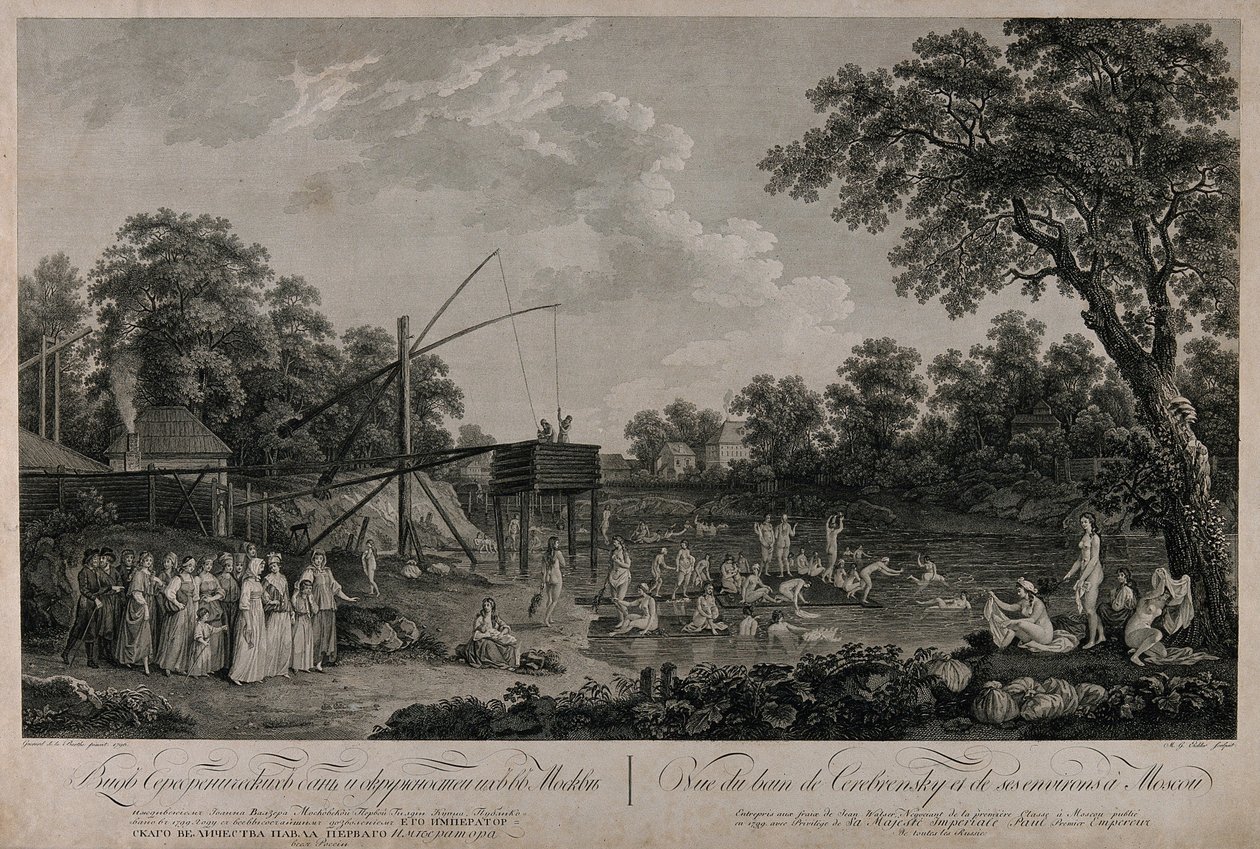 View of the Serebryanichesky Bath Houses in Moscow, 1796 by Gerard Barthe de la