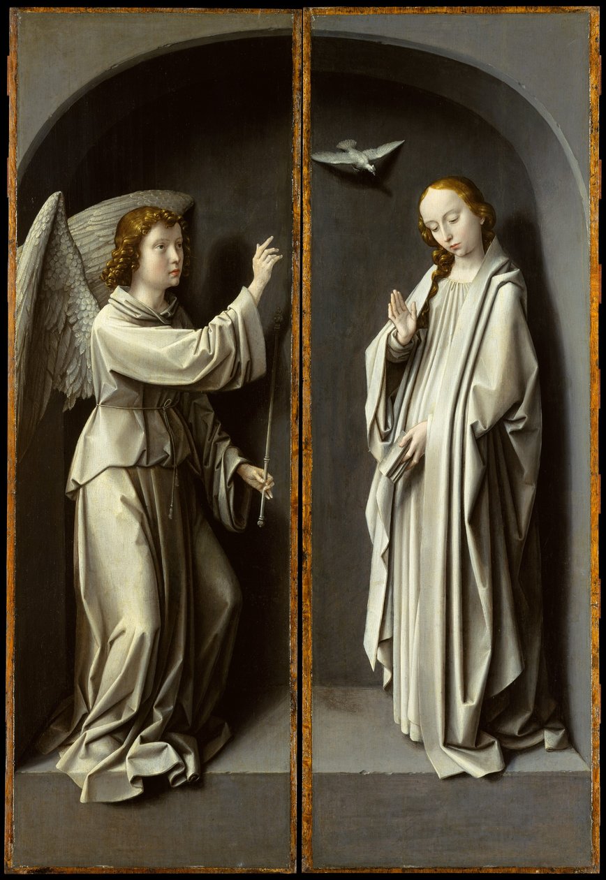 Archangel Gabriel; The Virgin Annunciate, c.1510 by Gerard David