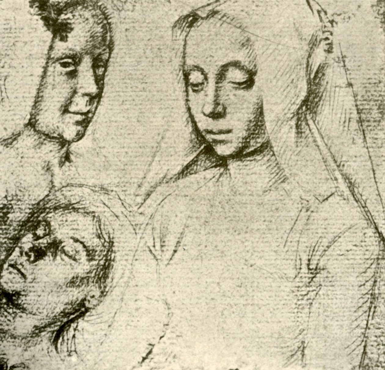 Three Female Heads, late 15th-early 16th century by Gerard David