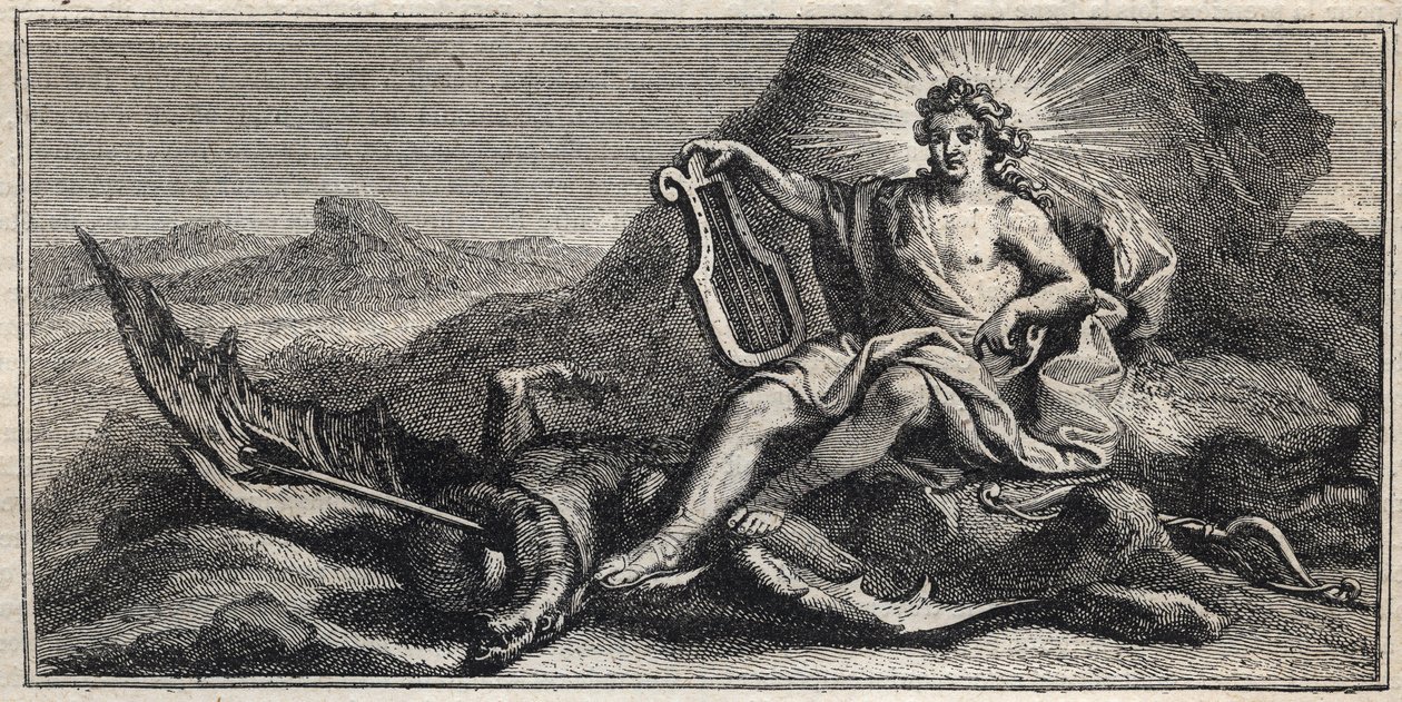 Apollo slaying the Hydra (engraving by Gerard Edelinck after Daniel Halle) by Gérard Edelinck