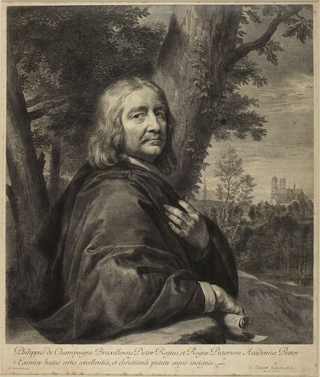 Philippe de Champaigne (Robert-Dumesnil VII,239, no. 164, State I) by Gérard Edelinck