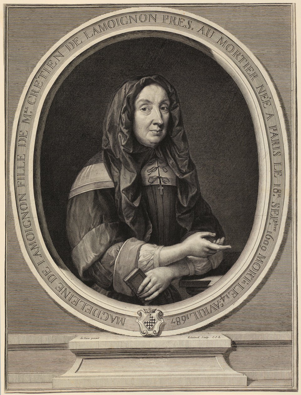 Portrait of Madeleine de Lamoignon by Gérard Edelinck