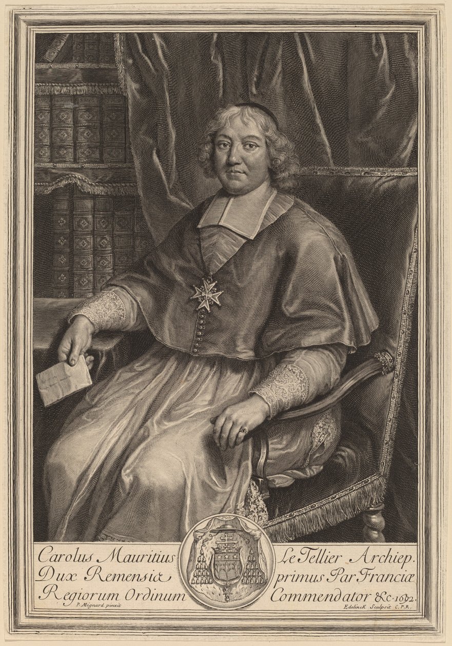 Charles-Maurice Le Tellier by Gerard Edelinck after Pierre Mignard I
