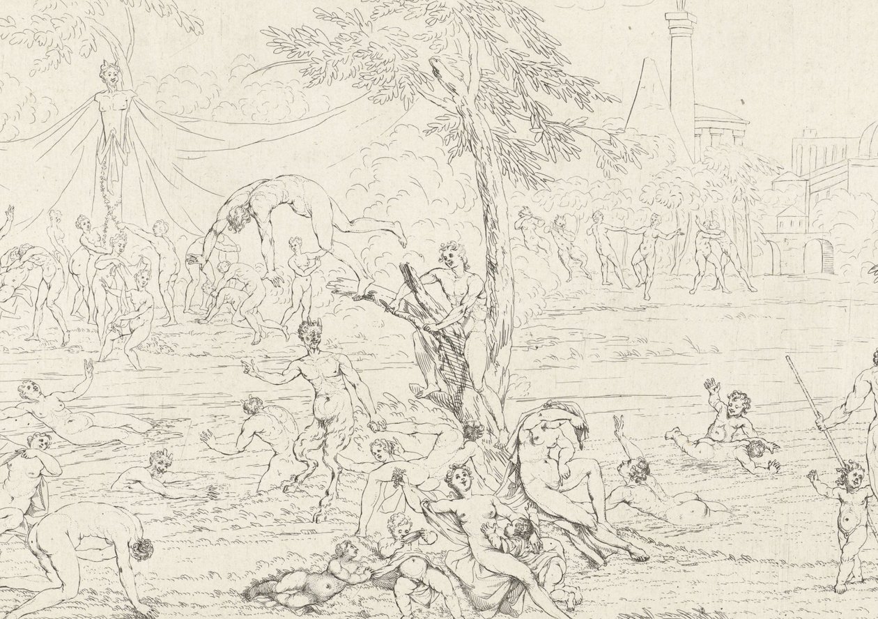 Bathing Nymphs and Bacchantes by Gerard Melder