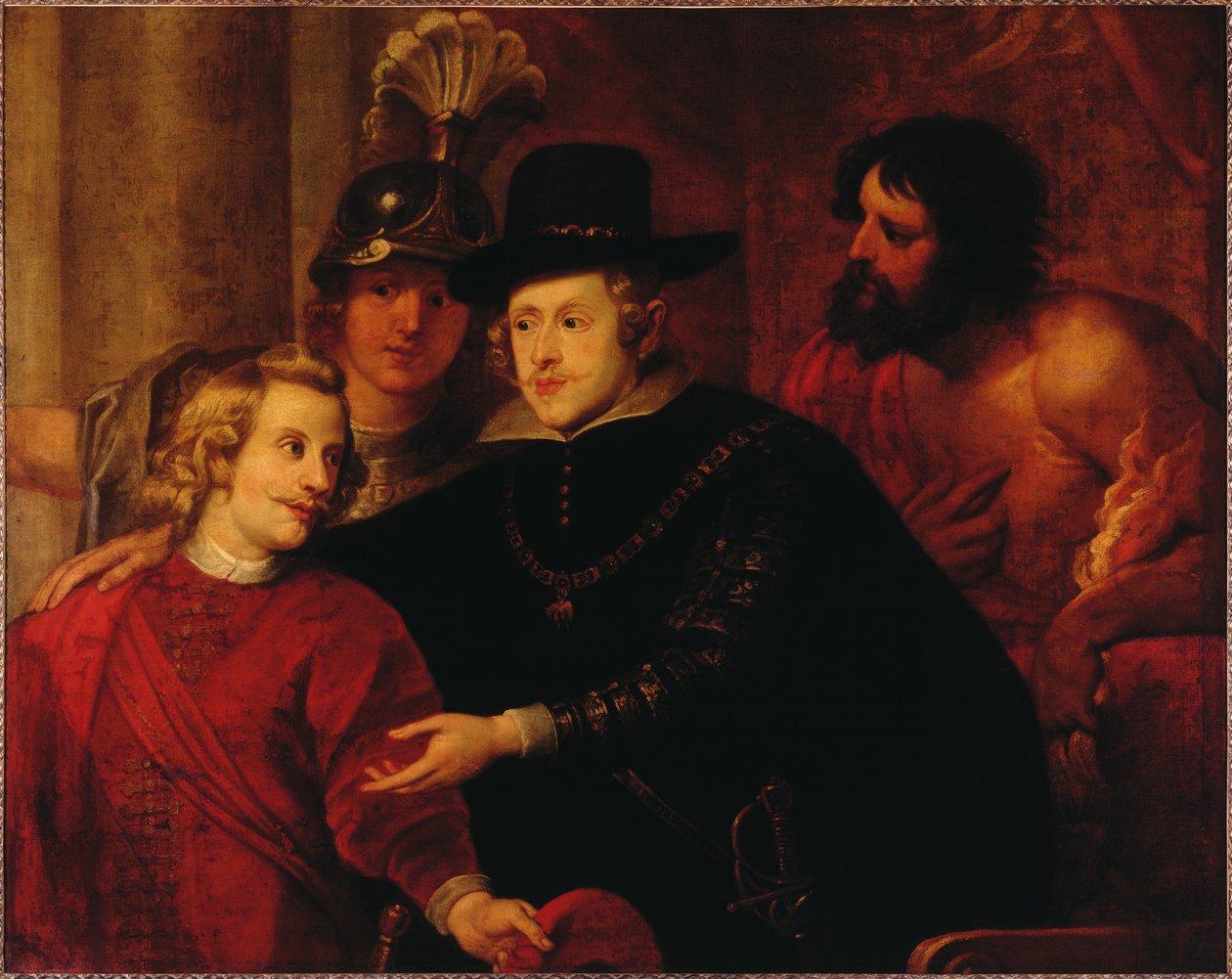 Philip IV of Spain Sending Off His Brother Cardinal-Infante Ferdinand of Austria by Gerard . Seghers