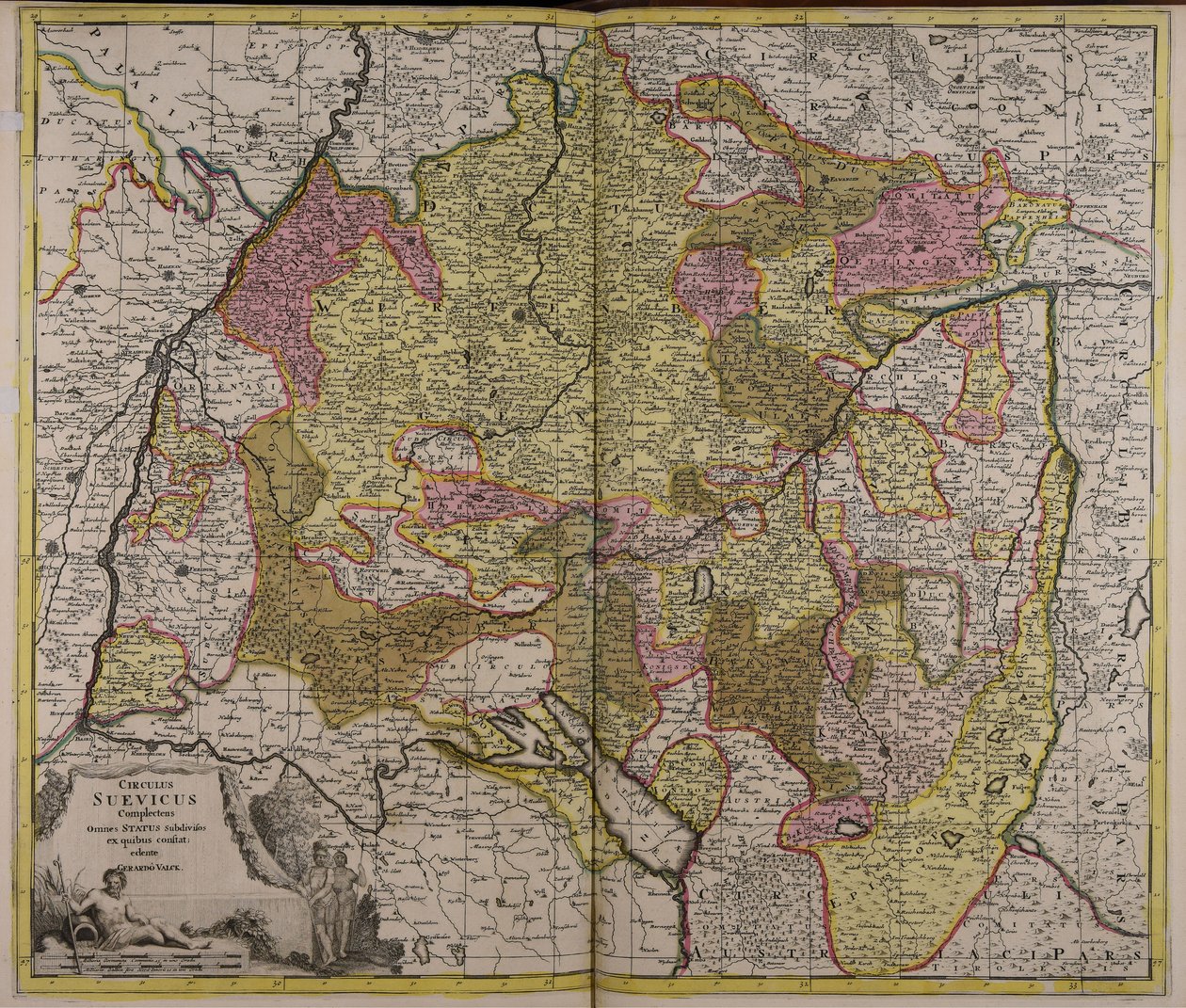Swabian Circle Including All Subdivided States by Gerard Valck