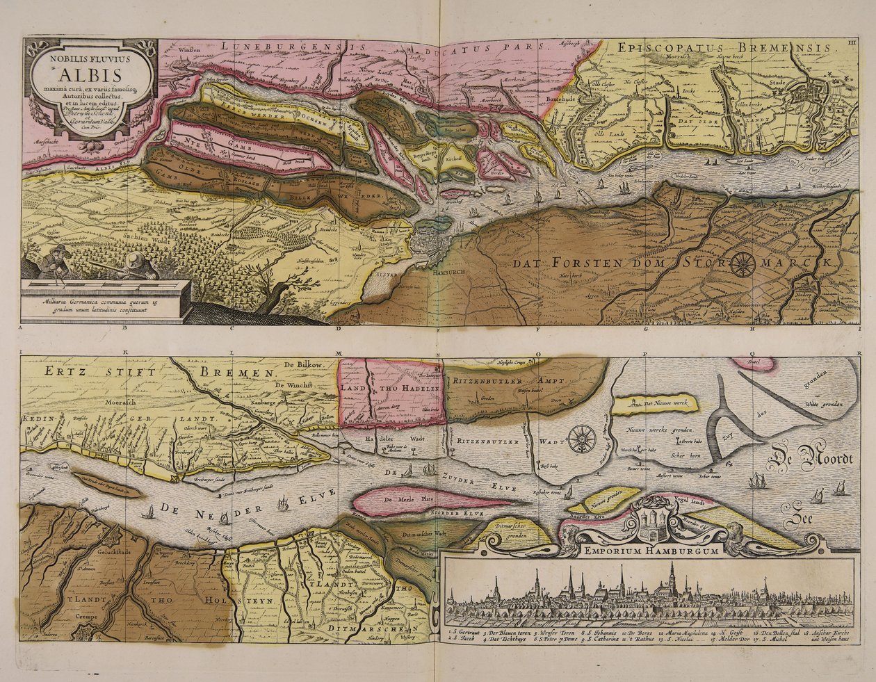Noble River Elbe, Collected and Published with Great Care from Various Famous Authors by Gerard Valck