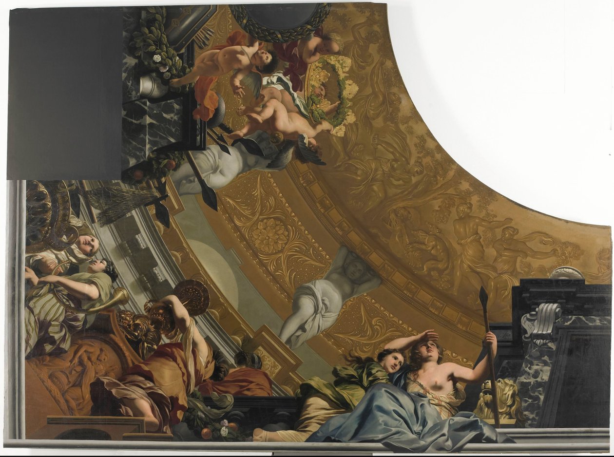 Part (bottom left) of a Ceiling Painting with the Main Scene of Diana and Her Companions by Gerard de Lairesse