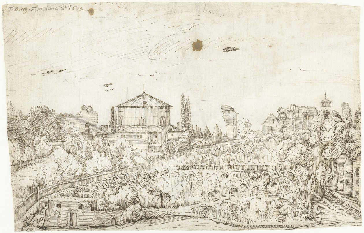 View of the San Stefano Rotondo, Rome, from the North by Gerard ter Borch