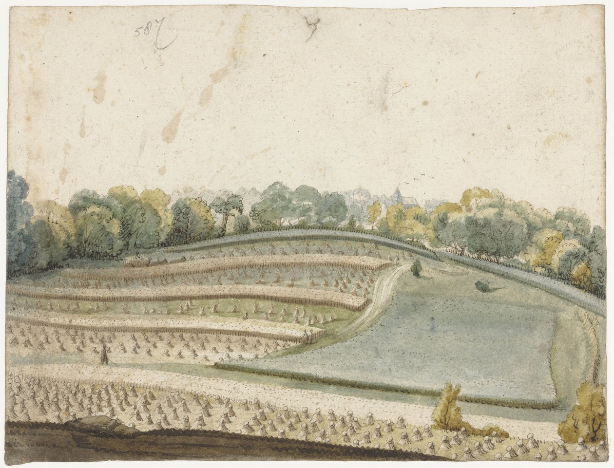 Panorama of a Waving Grain Field Seen from Above by Gerard ter Borch (I)