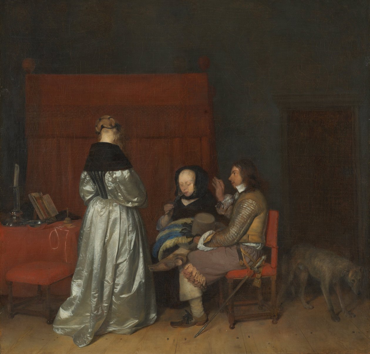 The Gallant Conversation, known as Paternal Admonition by Gerard ter Borch