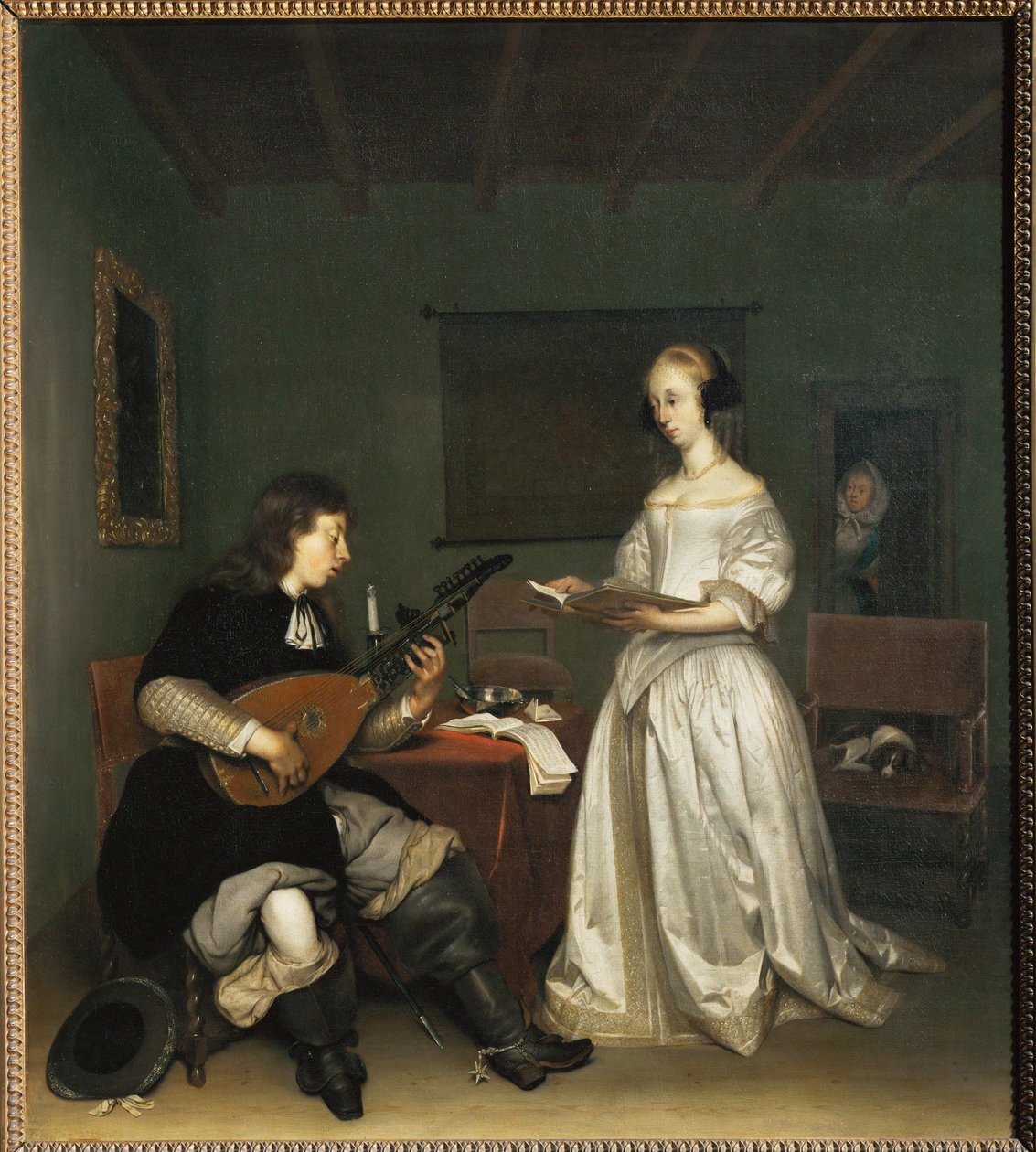 The Duo: Singer and Theorbo Lute Player by Gerard ter Borch or Terborch
